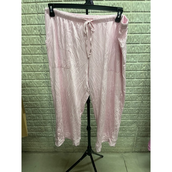 Cloud Knit Other - Cloud Knit Womens XL Pink White Striped Pajama Pants Drawstring Sleepwear L0R516